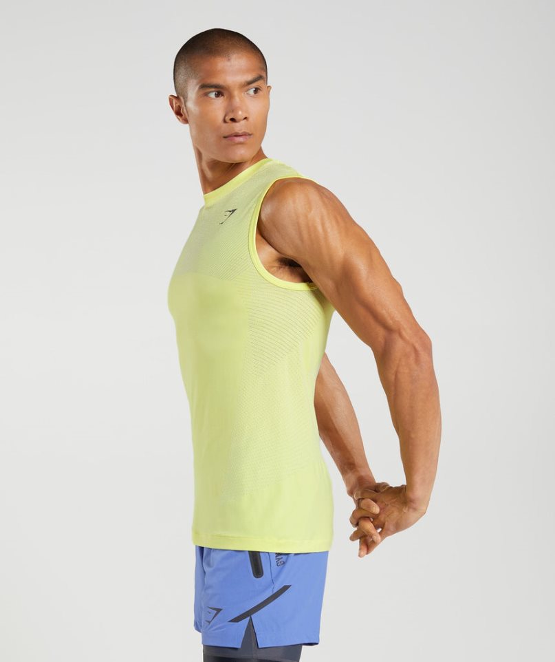 Men's Gymshark Apex Seamless Tanks Yellow | NZ 7HVWSJ